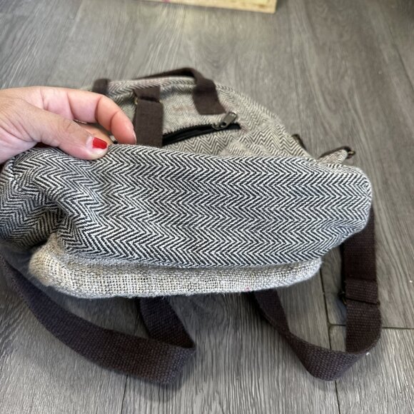 Handmade Pure Himalayan Hemp Backpack Travel Hippie Small Padded Compartment Med